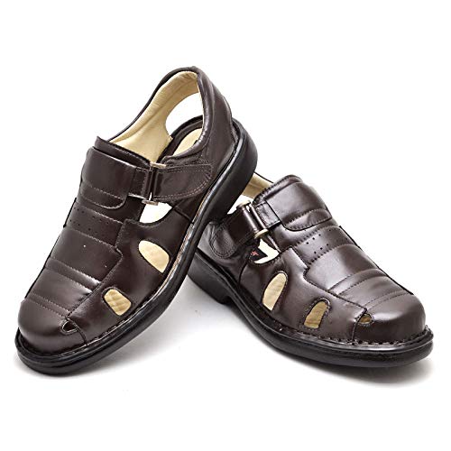 Sandália masculina fechada (39, Café)