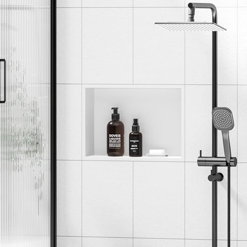 Neodrain 18X12Inch Shower Niche, White Stainless Steel Wall Niche NO Tile Needed Recessed Cabinet Shower for Bathroom Storage - Image 5
