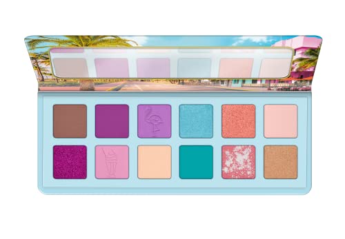 essence | Welcome to Miami Eyeshadow Palette | 12 Highly Pigmented, Blendable Shades | Matte & Metallic | Vegan & Cruelty Free | Made Without Oil, Fragrance, Parabens, Alcohol, & Microplastic Particles