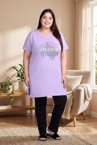 Image of In Love Women's Plus Size Printed Cotton Long-Line T-Shirt with Pocket