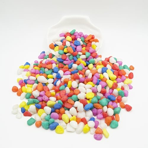 Image of Mixed Color Pebbles for Crafts, 0.9 Pound Natural Polished Aquarium Gravel, Decorative Pebbles for Indoor Plants, Turtle Tank, Vase, Succulents Cactus, Garden Landscaping