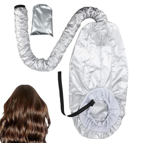 Accesorio para secador de pelo con capucha, accesorio de vapor para casco de capó, gorra térmica grande, secador de pelo ajustable extra grande con banda elástica, gorro de secado de rizos naturales