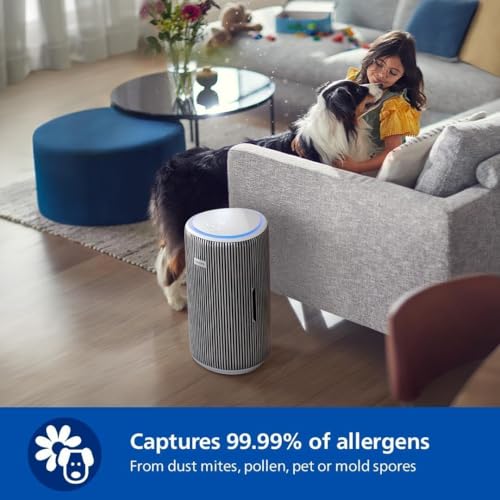 Image of PHILIPS Smart Air Purifier AC3220 /60 Upto 135 m2 Room Size Smart Portable Air Purifier Real Time AQI Display|Covers upto 600 sqft 520 m3 /h|(Silver, Arctic White)