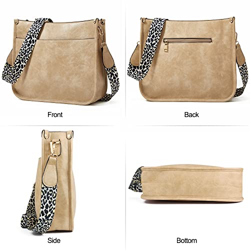 Vegan Leather Crossbody Bags For Women, Shoulder Hobo Purse Bag Tote Messenger Handbag For Work, Shopping And Travel(Khaki/013) #TOP1