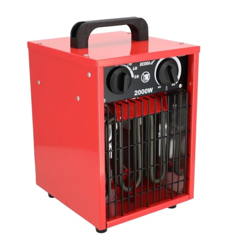 DEDRA Chauffage électrique 2kW, thermostat, protection contre la surchauffe, trois modes de fonctionnement, réglage de la température, facile à utiliser