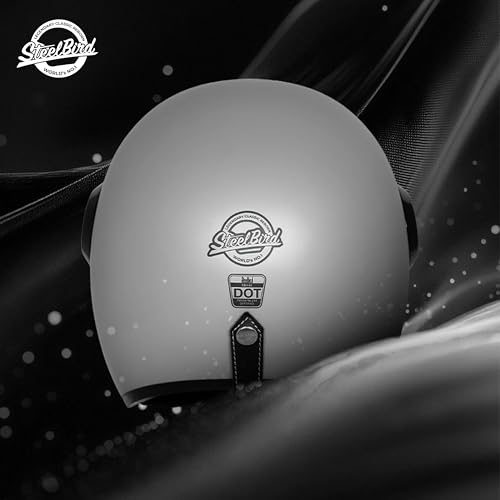 Image of Steelbird SBH 65 Retro 3.0 DOT and ISI Certified Open Face Helmet for Men and Women