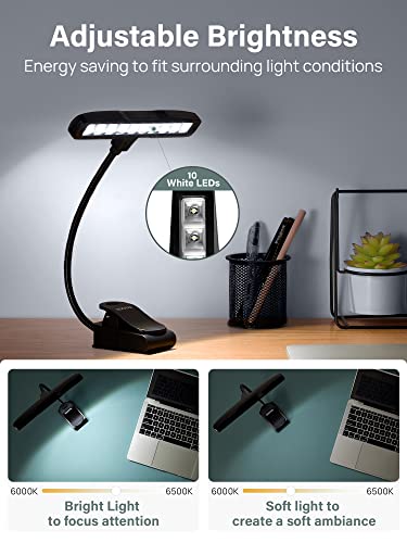 image for Kootek Music Stand Light, Eye Caring Clip-on Piano Lamp, 360° Flexibl