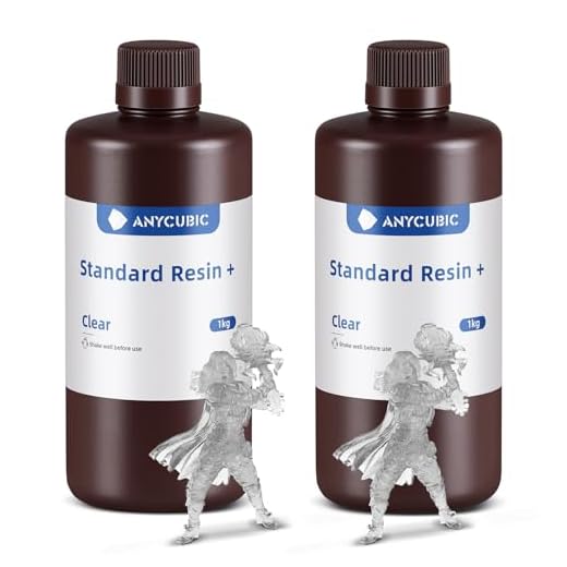 ANYCUBIC Upgraded Standard 3D Printer Resin, 405nm SLA Fast UV-Curing Resin, High Precision & Rapid Photopolymer for 8K Capable LCD/DLP/SLA 3D Printing (Clear+Clear, 2kg)