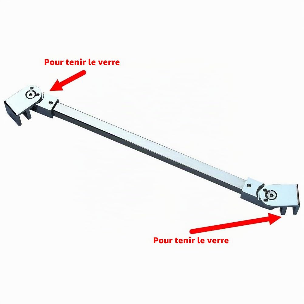 M-Home Barre de support fixe en acier inoxydable pour porte de douche sans cadre pour verre de 6,35 mm à 9,5 mm d'épaisseur (40 cm, argenté)