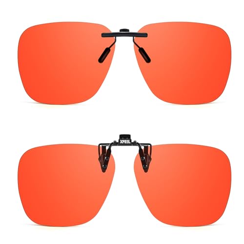 Image of Xfeel Clip On Blue Light Blocking Glasses for Prescription Glasses Women Men, Fit Over Glasses for Computer, TV, Gaming