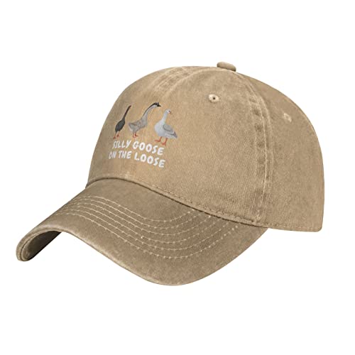 Image of Funny Goose Hat Silly Goose On The Loose Hat Men Baseball Hats Funny Cap