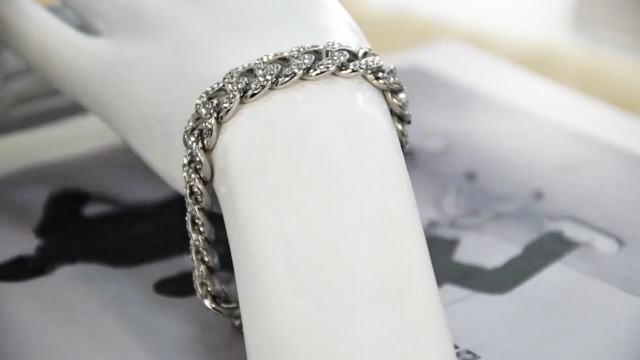 Pulsera cubana de plata 925 para hombre 21 cm miniatura 7
