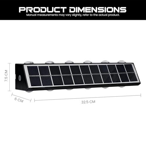 Image of Gigawatts 12 LED Solar Wall Light On /Off Botton & 2.4Ah Battery Water Resistant Decor Deck Fence Lights Flood Lamp for Home Garden Terrace Patio (Set of 1, RGB)