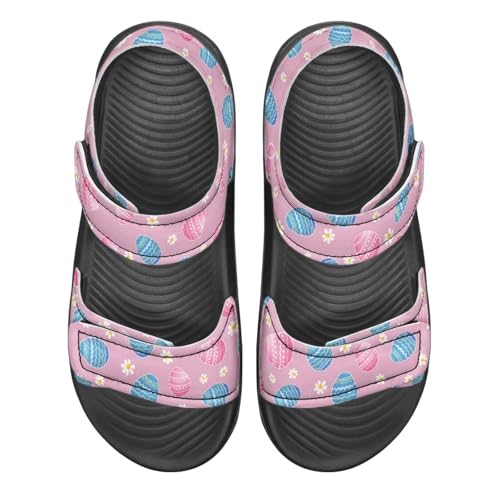 Kids Hook and Loop Sandals for Toddler Girls with Print Design, Anti-slip, Comfort for Home, Play, Beach2