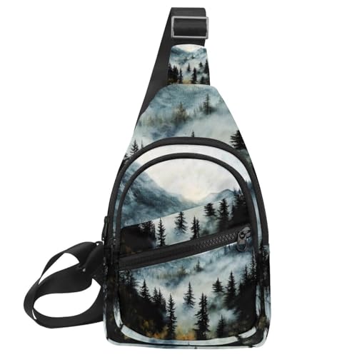 Mochila cruzada pequeña para tus viajes y senderismo con diseño de piñas coloridas