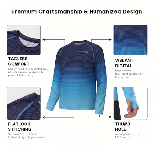 Riverruns Men's UPF 50+ Ice-Cool Quick-Dry Fishing Shirt with Thumbholes - image 8