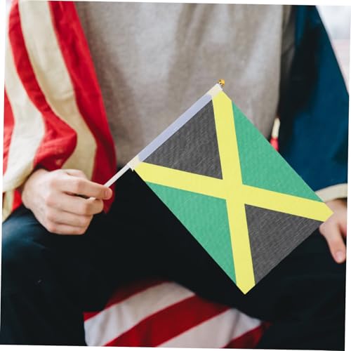 Drapeau Jamaïcain à Main National avec Bâtonnet Robuste | Pack de 100