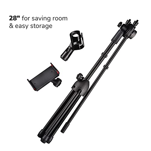 Aw Microphone Boom Arm Stand Adjustable Foldable Tripod Phone Holder Mic Mount Clip Sponge Covers For Performance Singing Wedding Stage And Outdoor #TOP2