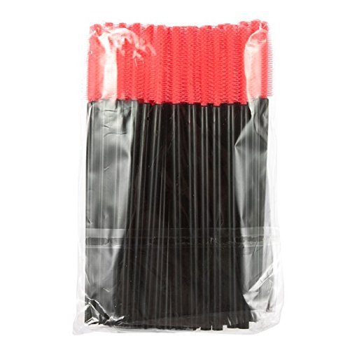 XZEN Disposable Silicone Eyelash Mascara Brushes Wands Applicator Eyebrow Brush Makeup Tool Kit Set Tower Type (500pcs, Pink)