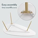 SAYGOER Modern Coffee Table White Oval Coffee Tables for Living Room Simple Center Table for Small Space Home Office Easy Assembly 22.2" D x 42.5" W x 17.1" H, White - Image 3