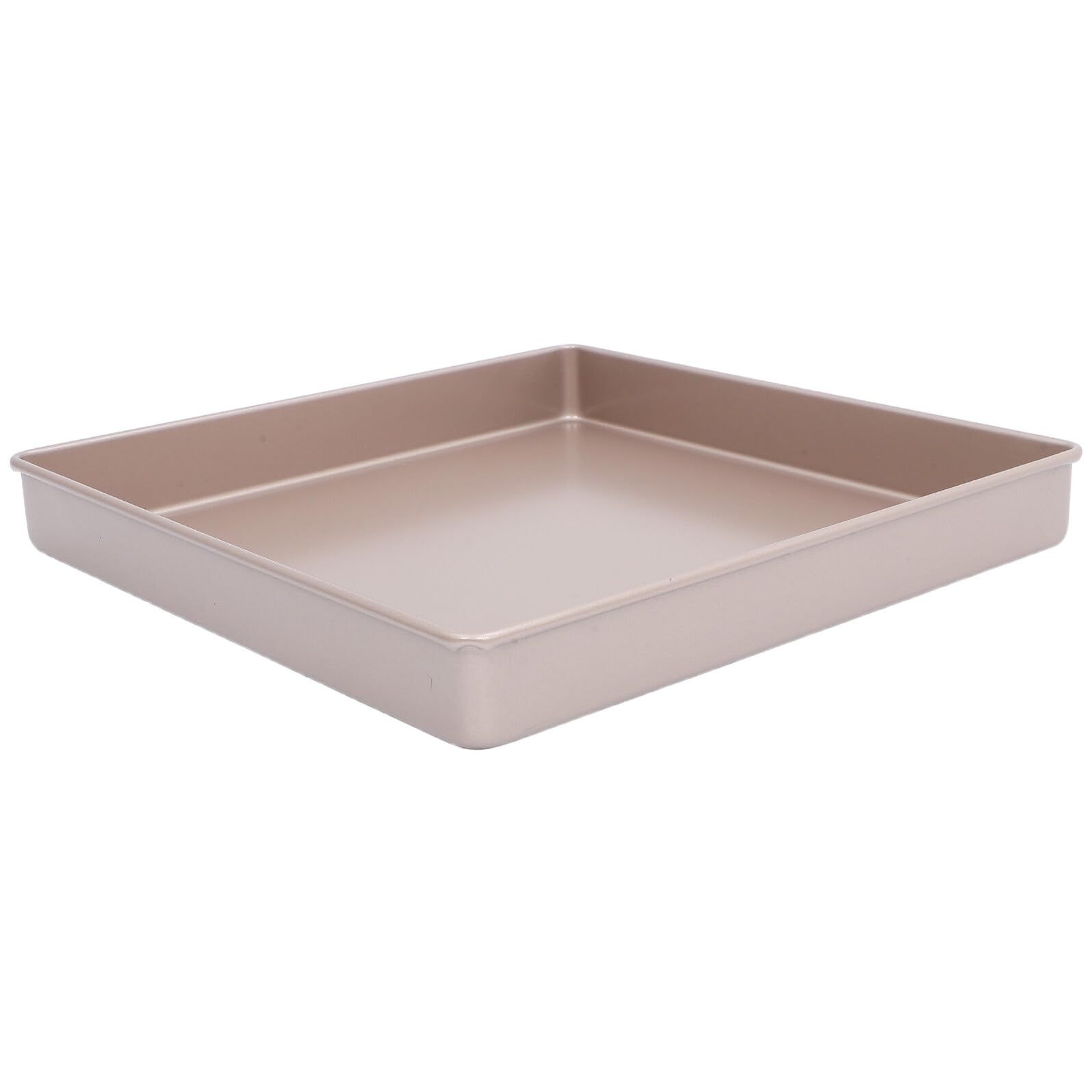 NOLITOY Molde Cuadrado Antiadherente para Hornear 28X28 CM Bandeja Dorada de Acero al Carbono Resistente Molde para Pasteles y Lasañas Apto para Horno y Repostería Profesional