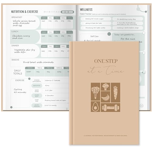BIROYAL 10-Week Food Diary & Wellness Journal Includes Mental Health Journal Meal Planner Gym Log Book & Habit Trackers - 160 pages Weight Loss Tracker for Men & Women to Reach Wellness Goals