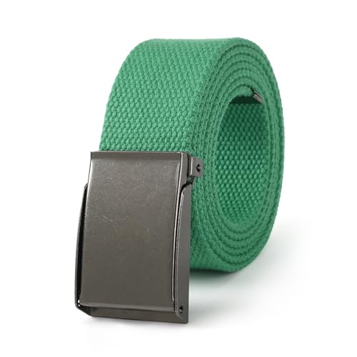 Image of Mile High Life Canvas Web Belt | Cut to Fit Up to 52 inch | Flip-Top Matte Silver Nickel Buckle 12 Colors