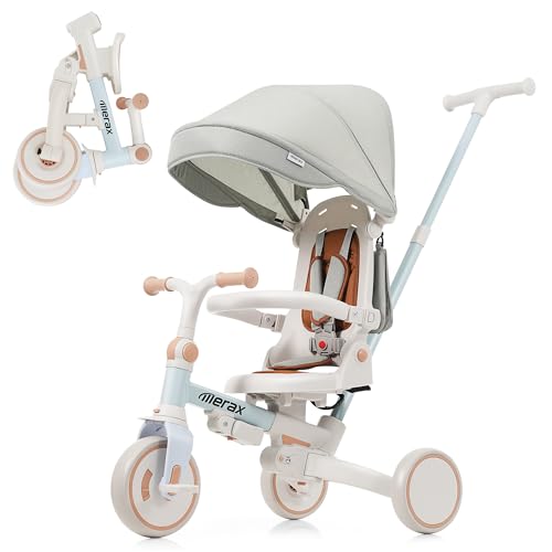 Toddler Trike Collapsible Frame Kid Rider Tricycle 7-in-1 Removable Pedal Ages 1Y-6Y