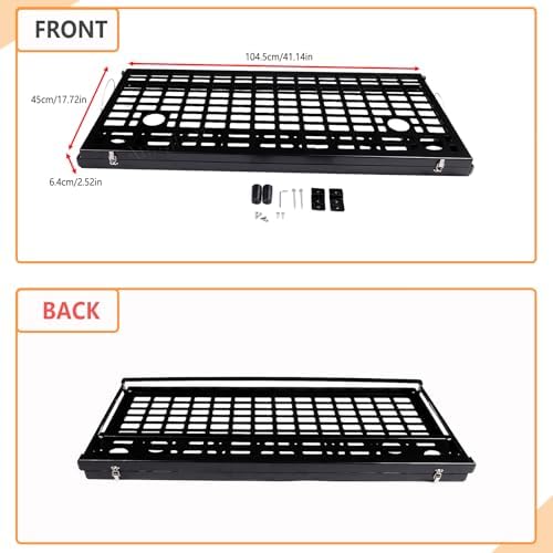 Car Tailgate Table Cargo Storage Rack Shelf Fit Toyot@a FJ Cruiser 2007-2024 Tailgate Foldable Double-Layer Storage Holder Rear Door Multifunctional Storage Organizer Tray Mount Bracket Accessories
