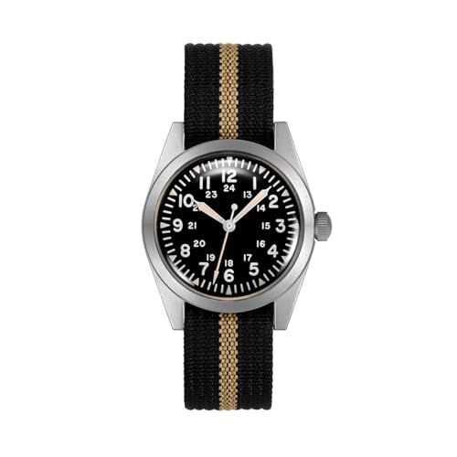 Image of RDUNAE RA04 Field Watches for Men - Super 2035 Quartz Movement Brown Luminous Wristwatch 50m Water Resistant K1 Mineral Glass