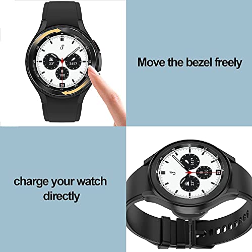 Image of Samsung Galaxy Watch4 Classic Bluetooth(4.6 cm, Black, Compatible with Android Only) & Tempered Glass