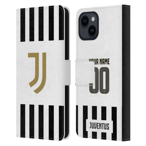 Coque iPhone 15 Juventus Maillot Personnalisé Étui Portefeuille Cuir