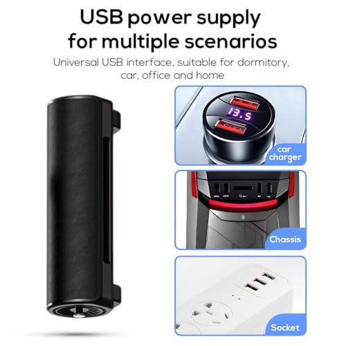 Portable Car Seat Fan With Adjustable Strap - USB Powered Bladeless 3 Speed Cooling Air for Front Rear Passenger, SUV RV Vehicles (Brown) - Image 8