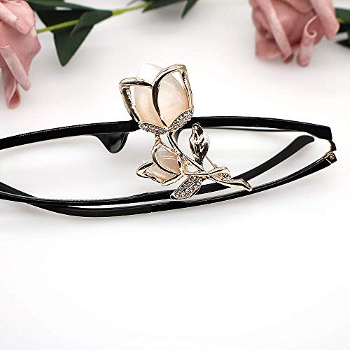 Image of Created Crystal Brooch Crystal Rhinestone Rose Flower Fashion Pin Gift Women Girls Rose Gold