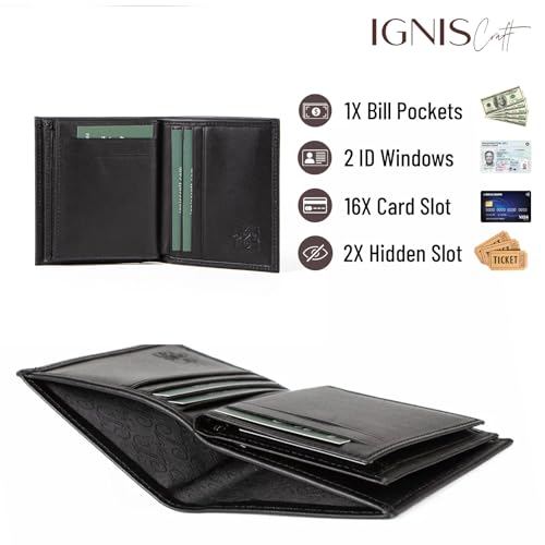 Mens Genuine Leather RFID Card Wallet - Vertical Bifold Wallets for Men - Capsule Onyx4
