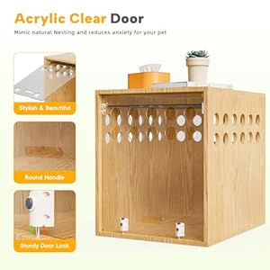 Dog Crate Furniture, SAUCE ZHAN Dog Kennel with Cushion for Small/Medium Dogs, End Side Table Wooden Crate for Pets Indoor, Wood Color Dog Crate Furniture SAUCE ZHAN Dog Kennel with Cushion for SmallMedium Dogs End Side Table Wooden Crate for Pets Indoor Wood Color