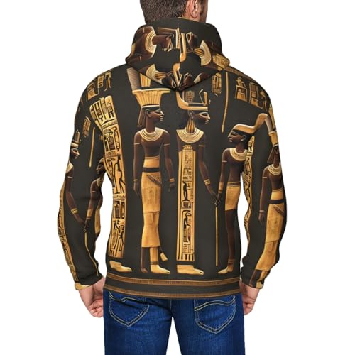 Sweat à capuche zippé imprimé hiéroglyphe égyptien grande taille
