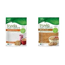 Truvia Sweet Complete Sweeteners Bundle Pack of 2, Includes one 16 oz bag in Granulated All-Purpose, and one 14 oz bag in Brown of Truvia Sweet Complete Calorie-Free Sweetener from the Stevia Leaf