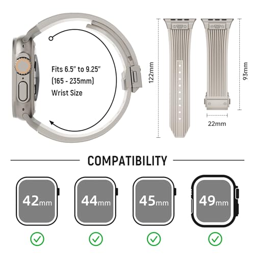 Bracelet silicone durable Apple Watch Ultra 2 finition premium 49mm