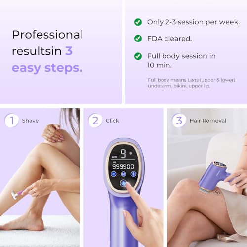 Image of Ubroo Laser Hair Removal for Women & Men, 45F Ice-Cooling Contact, Safe & Virtually Painless Alternative to Salon IPL Hair Removal Device, Long-Lasting Hair Removal from Home