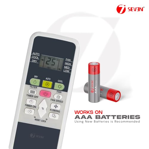 Image of 7SEVEN Compatible AC Remote for Hitachi Split AC and Window Air Conditioner The Model of Remote Control is 220A, Exact Match with Original Remote No Pairing Required use New AAA Alkaline Battery.