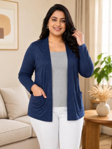 Image of In Love Women's Solid Open Front Shrug with Pockets