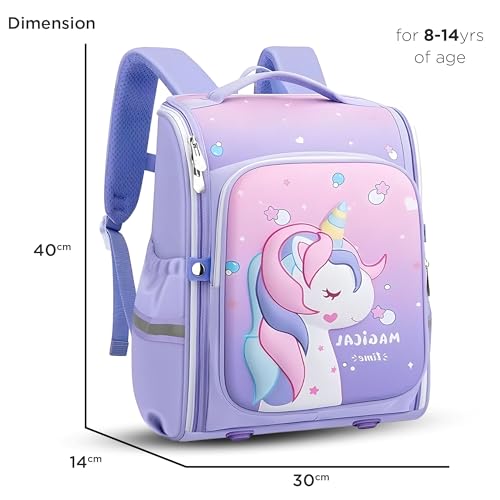 Image of 3D School Bag for Girls Boys & Kids | Lightweight Cartoon Backpack for School | Multi Compartment Primary School Bag | Durable Book and Lunch Backpack (6-13 Years)
