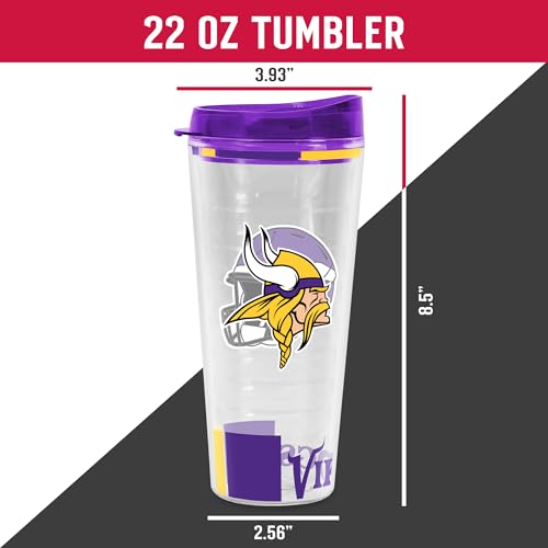 Image of Rico Industries NFL Football Double Wall Classic 16oz Or 20oz Tritan Tumbler W Lid