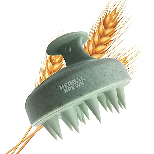 Herbal Brews – Hair Scalp Massager Shampoo Brush – Eco-friendly WHEAT STRAW + SOFT SILICONE – Innovative Head Massager for Hair Growth, Scalp Cleansing Hair Brush for Women and Men (Green) Herbal Brews – Hair Scalp Massager Shampoo Brush – Eco-friendly WHEAT STRAW + SOFT SILICONE – Innovative Head Massager for Hair Growth, Scalp Cleansing Hair Brush for Women and Men (Green)