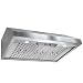 Perfetto Kitchen and Bath 36" Under Cabinet Stainless Steel Push Button Control Kitchen Cooking Fan Range Hood