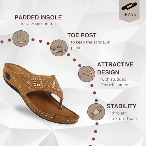 Image of TRASE Women's Fashion Slippers | Doctor Ortho Soft & Comfortable Slip-Ons for Women & Girls | Lightweight & Stylish, Diabetic & Orthopedic Footwear, Good for Knee & Foot Pain