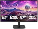 Amazon Basics Moniteur d'Ordinateur 23,8 pouces (60,45 cm) 1080P, 120 Hz, HDMI, DP, VGA, Compatible VESA pour Bureau, Maison