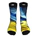 Calcetines unisex con estampado de bandera de Ucrania, calcetines de personalidad de 40 cm para mujeres y hombres, 1 negro, 3 Negro, talla única