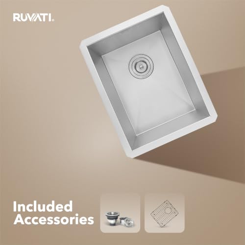 Image of Ruvati RVH7110 Undermount 14 inch Bar Sink 16 Gauge Single Bowl - Stainless Steel